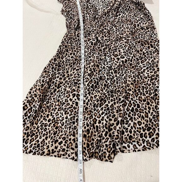 New Velvet by Graham & Spencer leopard wrap dress size xl - Picture 9 of 11